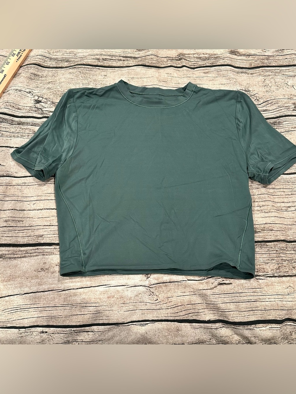 Lululemon Women's Short Sleeve Double Layer Silky Crewneck Top in Deep Green 4/6